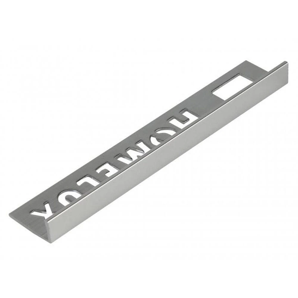 Homelux 8mm Straight Edge Silver Metal Tile Trim 2.5m 1 Homelux 8mm Straight Edge Silver Metal Tile Trim 2.5m
