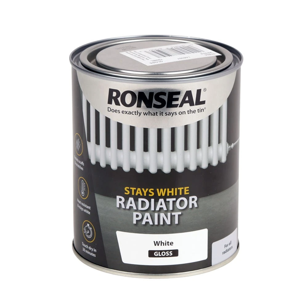 Ronseal Stays White Radiator Paint White Gloss 750ml 3 Ronseal Stays White Radiator Paint White Gloss 750ml - Image 3