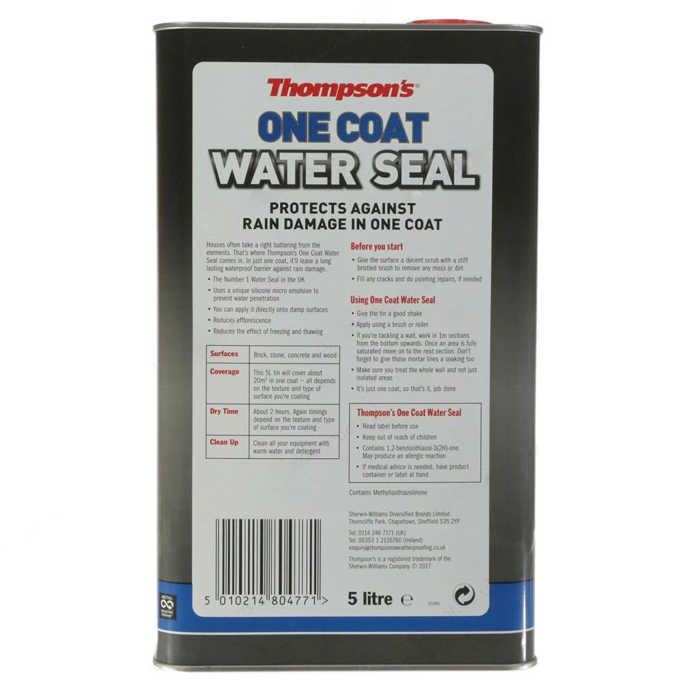 Thompson's One Coat Water Seal 5L 2 Thompson's One Coat Water Seal 5L - Image 2