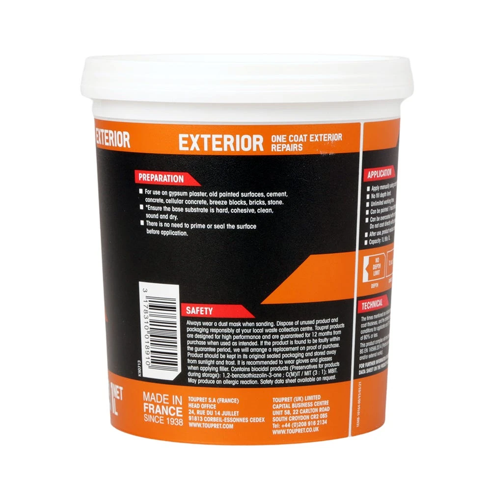 Toupret Touprelex Ready Mixed Lightweight Filler 1kg 2 Toupret Touprelex Ready Mixed Lightweight Filler 1kg - Image 2