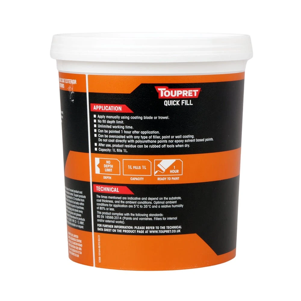 Toupret Touprelex Ready Mixed Lightweight Filler 1kg 3 Toupret Touprelex Ready Mixed Lightweight Filler 1kg - Image 3