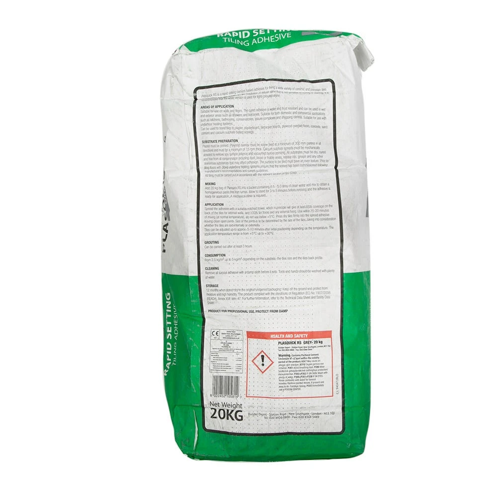 PlasCrete 20Kg Plasquick Fast Set Powder Tile Adhesive 2 PlasCrete 20Kg Plasquick Fast Set Powder Tile Adhesive - Image 2