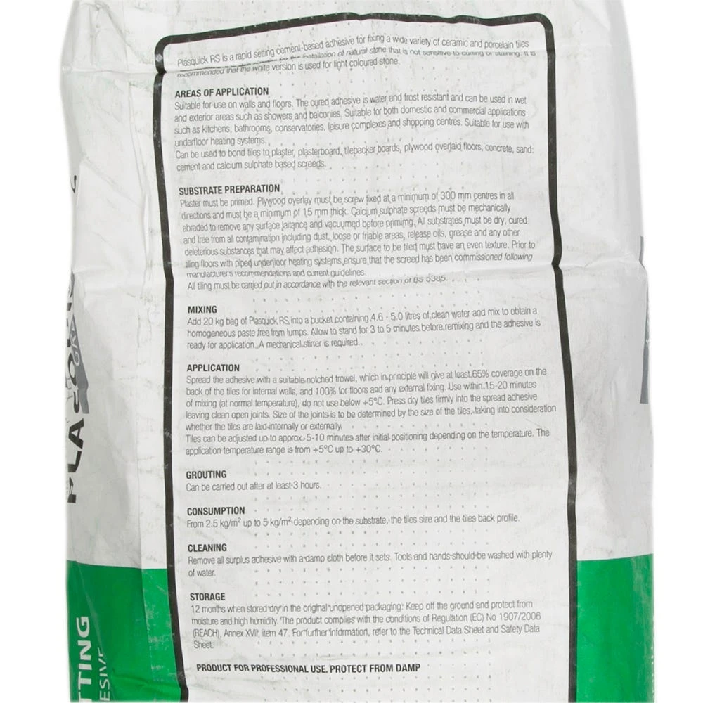 PlasCrete 20Kg Plasquick Fast Set Powder Tile Adhesive 3 PlasCrete 20Kg Plasquick Fast Set Powder Tile Adhesive - Image 3