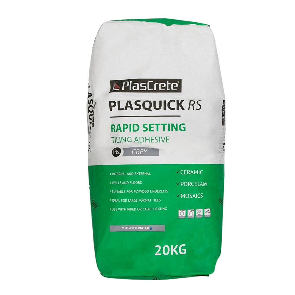 PlasCrete 20Kg Plasquick Fast Set Powder Tile Adhesive 1 PlasCrete 20Kg Plasquick Fast Set Powder Tile Adhesive