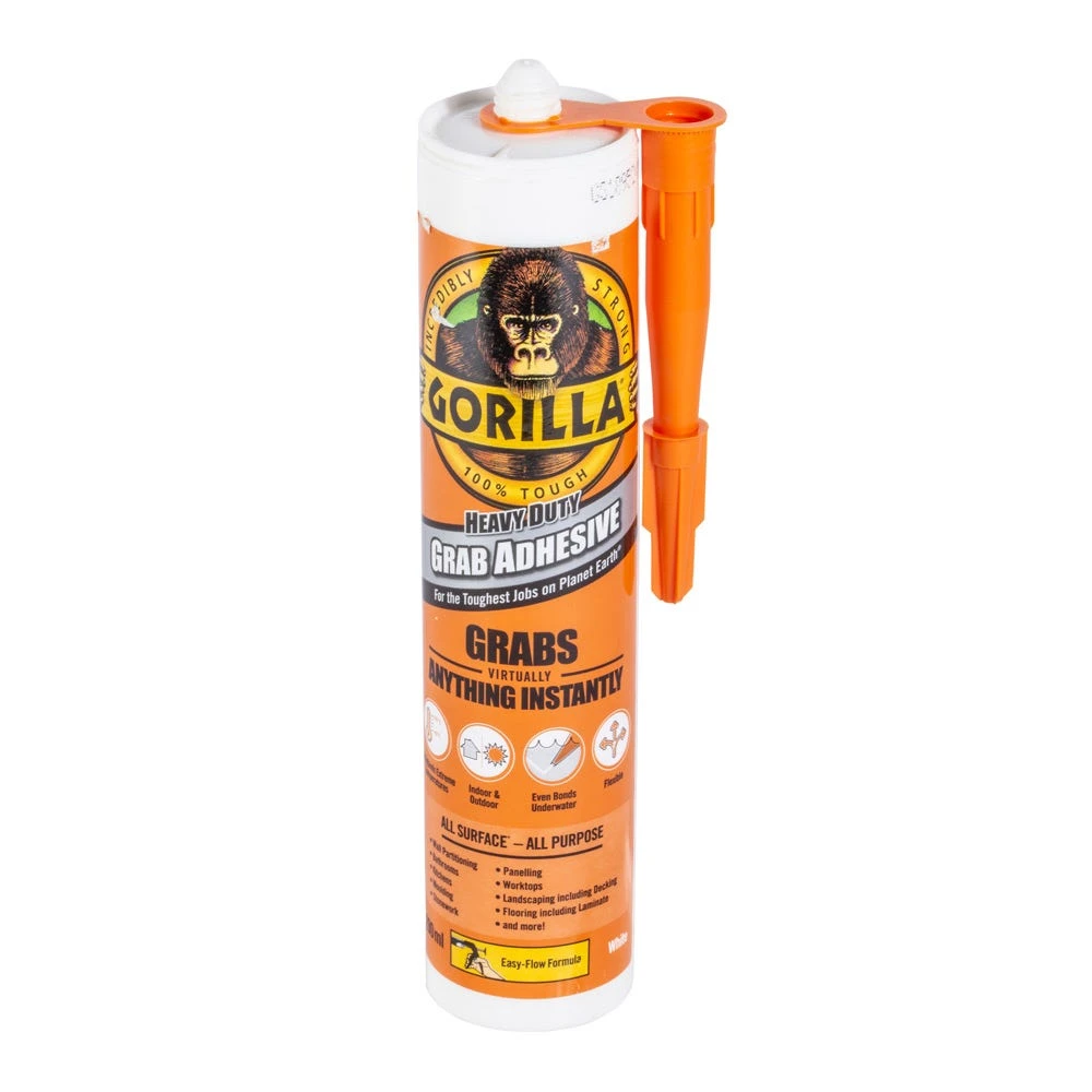 Gorilla Heavy Duty Grab Adhesive White 290ml 1 Gorilla Heavy Duty Grab Adhesive White 290ml