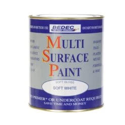 Bedec Multi Surface Paint Soft Gloss White 750ml