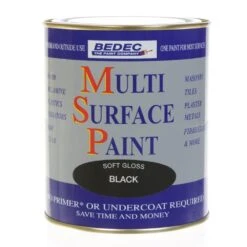 Bedec Multi Surface Paint Soft Gloss Black 750ml