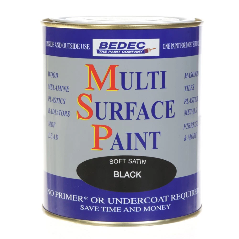 Bedec Multi Surface Paint Soft Satin Black 750ml 1 Bedec Multi Surface Paint Soft Satin Black 750ml