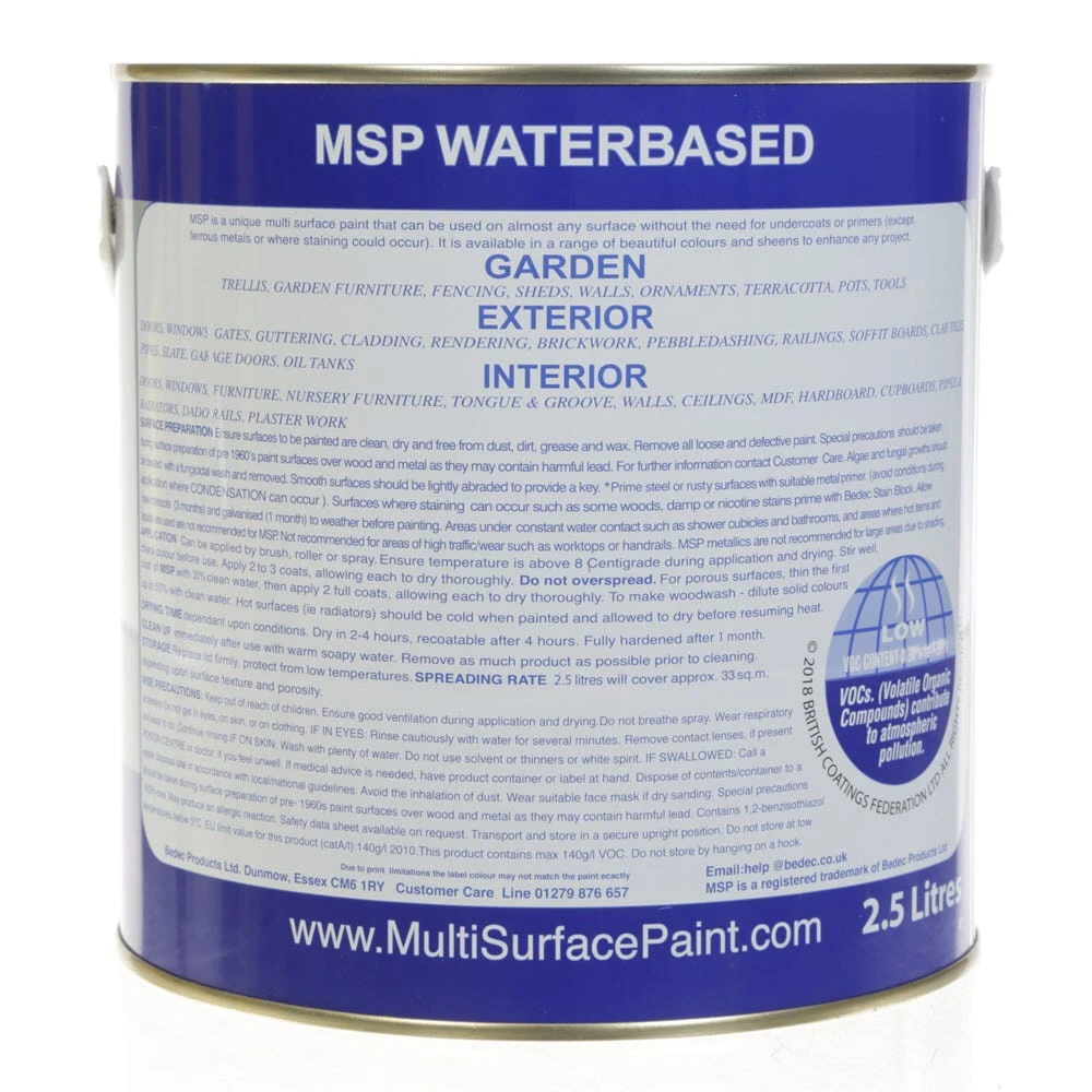 Bedec Multi Surface Paint Soft Gloss White 2.5L 2 Bedec Multi Surface Paint Soft Gloss White 2.5L - Image 2