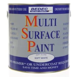 Bedec Multi Surface Paint Soft Gloss White 2.5L