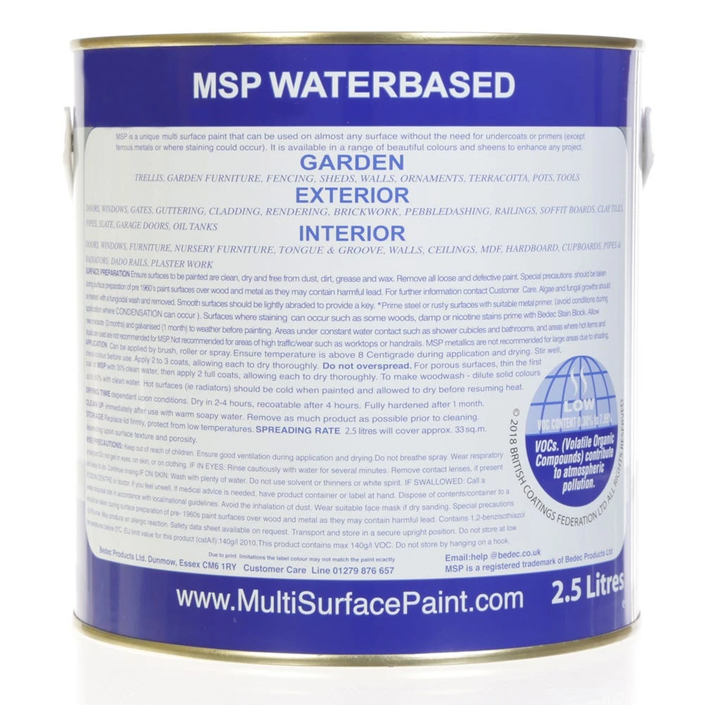 Bedec Multi Surface Paint Soft Satin White 2.5L 2 Bedec Multi Surface Paint Soft Satin White 2.5L - Image 2