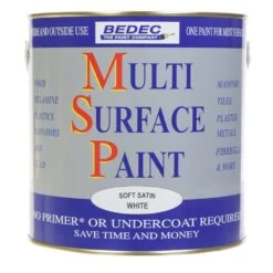 Bedec Multi Surface Paint Soft Satin White 2.5L