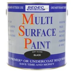 Bedec Multi Surface Paint Soft Gloss Black 2.5L