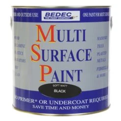 Bedec Multi Surface Paint Soft Matt Black 2.5L