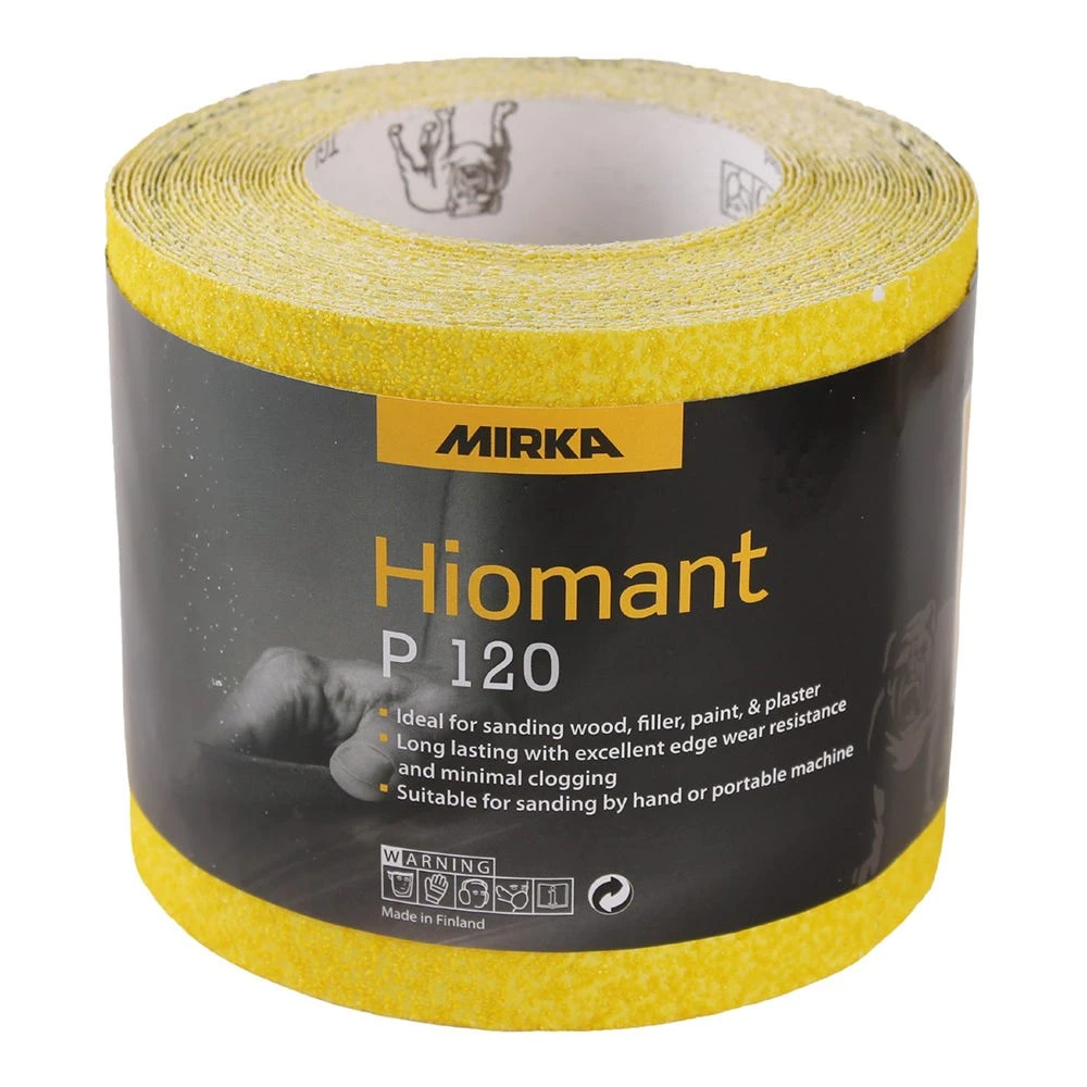 Mirka Yellow Hiomant Sandpaper P120 115mm X 10m Roll 1 Mirka Yellow Hiomant Sandpaper P120 115mm X 10m Roll