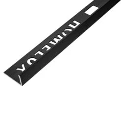 Homelux 10mm Straight Edge Brushed Black Metal Tile Trim 2.5m