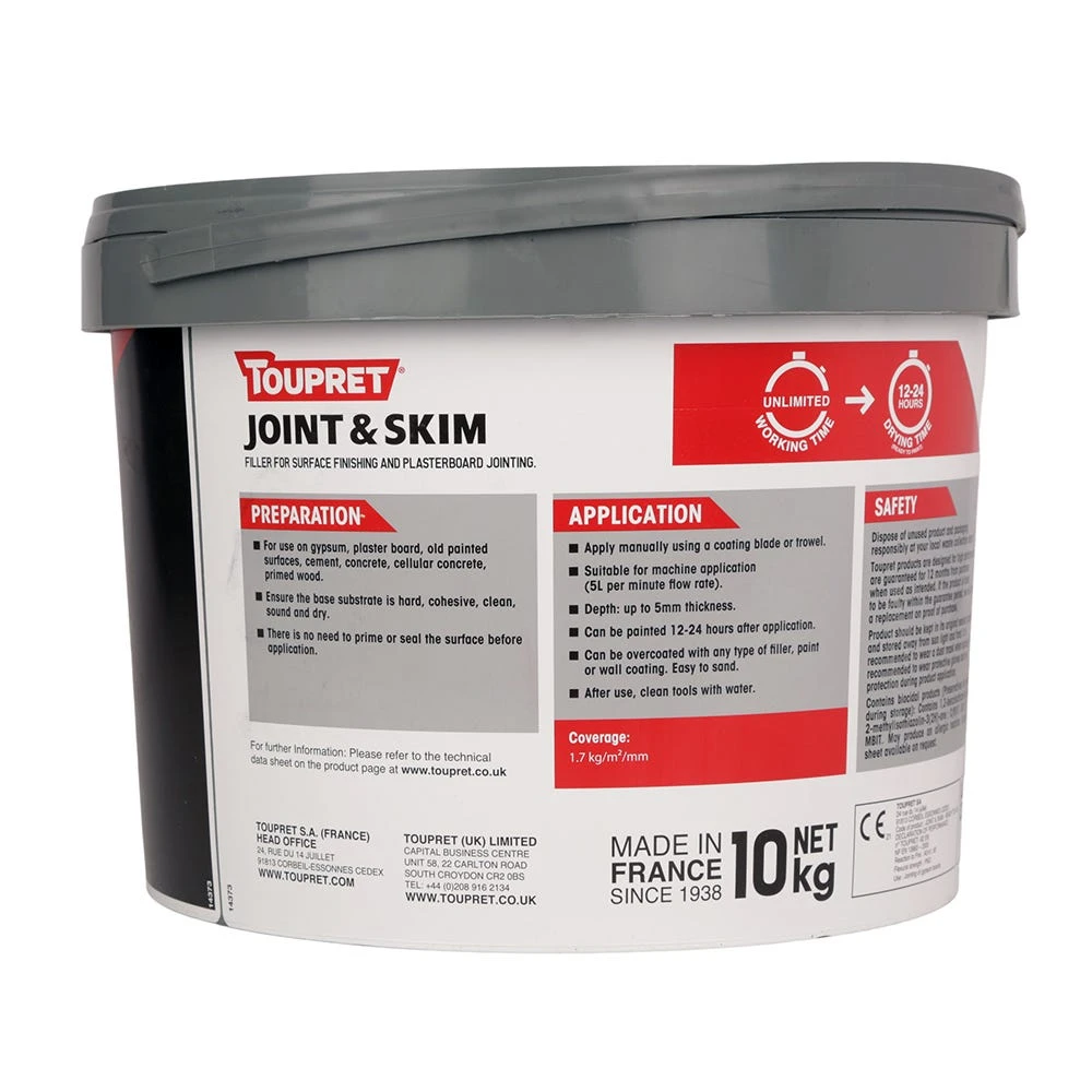 Toupret Joint & Skim Ready To Use 10kg 2 Toupret Joint & Skim Ready To Use 10kg - Image 2