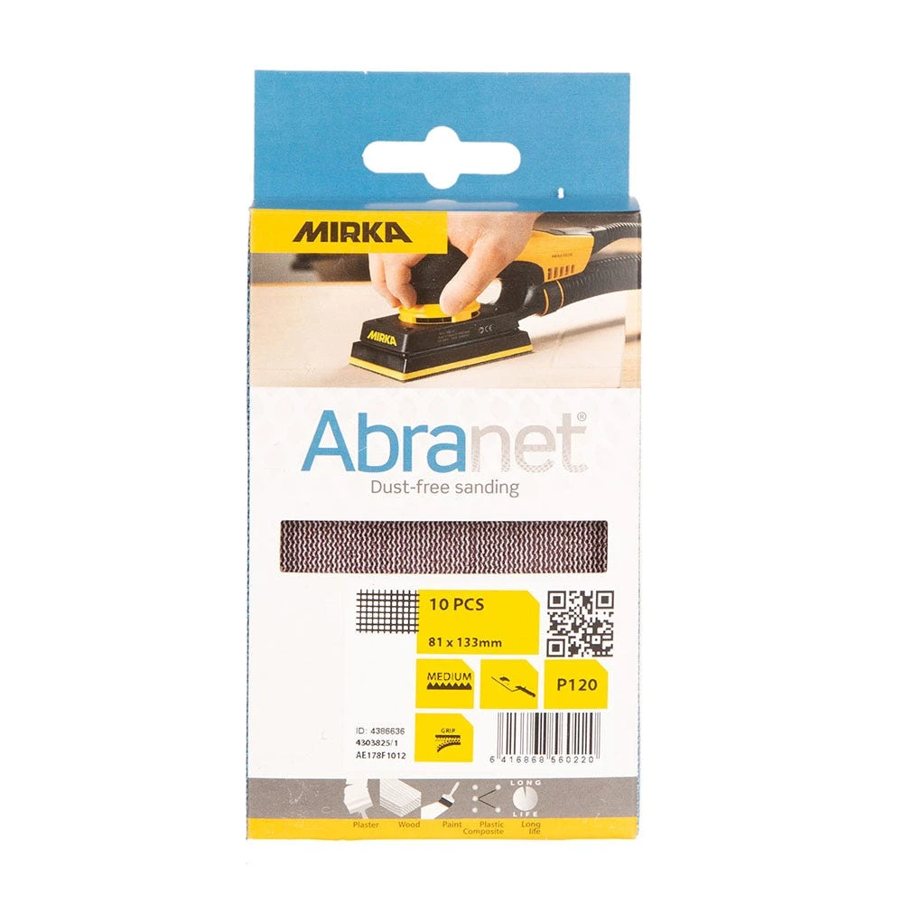 Mirka Abranet Sanding Sheets 81mm X 133mm P120 Pack Of 10 3 Mirka Abranet Sanding Sheets 81mm X 133mm P120 Pack Of 10 - Image 3