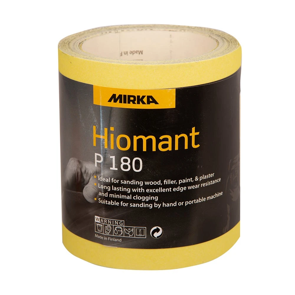 Mirka Yellow Hiomant Sandpaper P180 115mm X 10m Roll 1 Mirka Yellow Hiomant Sandpaper P180 115mm X 10m Roll