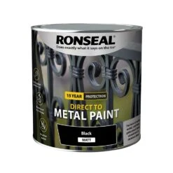 Ronseal Direct To Metal Paint Black Matt 2.5L