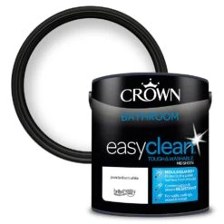Crown EasyClean Bathroom Paint With MouldGuard+ Pure Brilliant White 2.5L