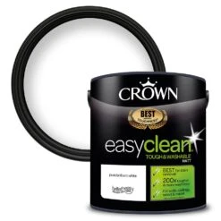 Crown EasyClean Hard Wearing Wall & Ceiling Emulsion Paint Pure Brilliant White 2.5L