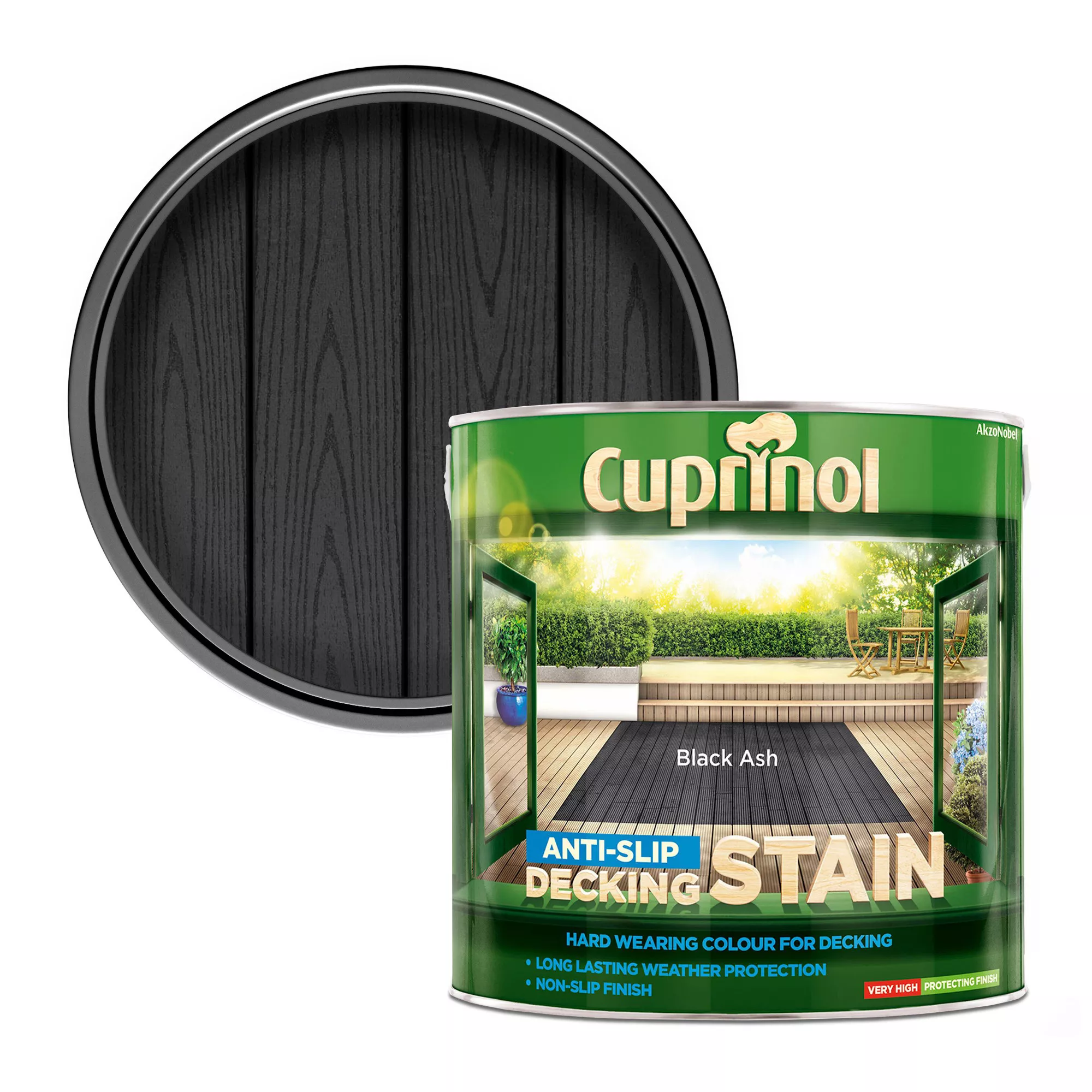 Cuprinol Black Ash Matt Decking Wood Stain, 2.5L 1 Cuprinol Black Ash Matt Decking Wood Stain, 2.5L