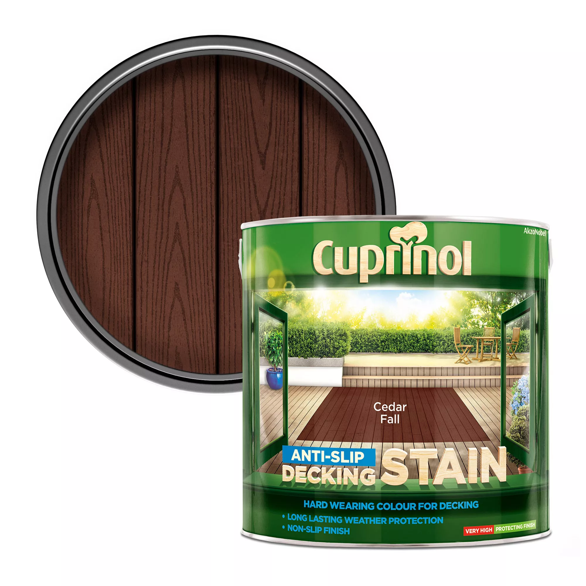 Cuprinol Cedar Fall Matt Decking Wood Stain, 2.5L 1 Cuprinol Cedar Fall Matt Decking Wood Stain, 2.5L