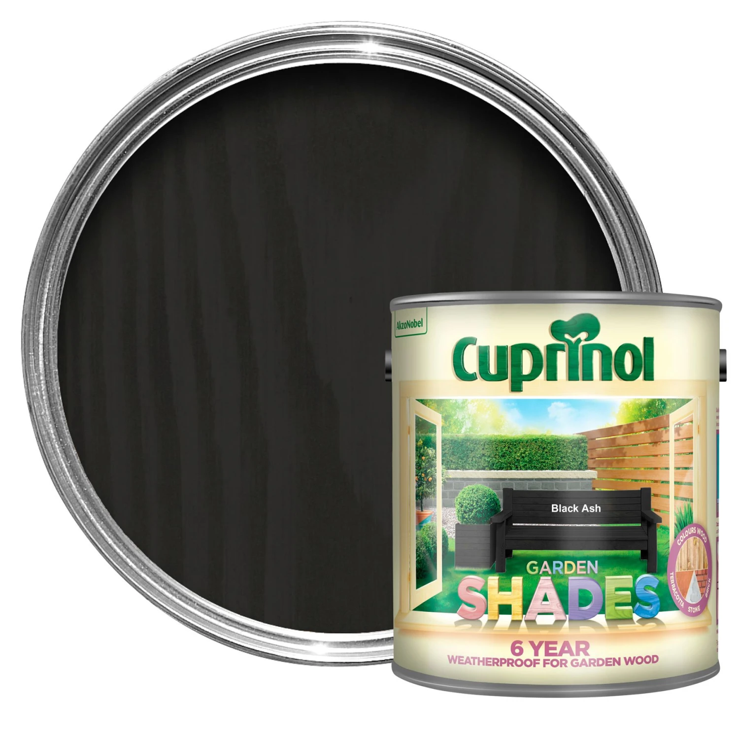 Cuprinol Garden Shades Black Ash Matt Exterior Wood Paint, 2.5L 1 Cuprinol Garden Shades Black Ash Matt Exterior Wood Paint, 2.5L