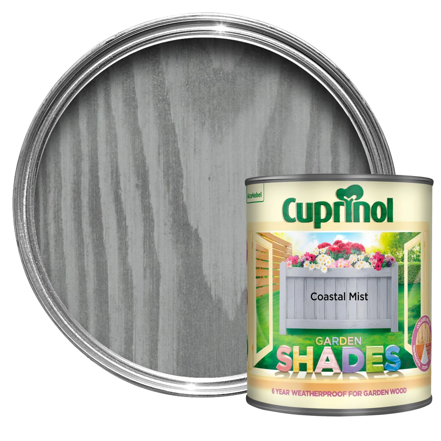 Cuprinol Garden Shades Coastal Mist Matt Multi-surface Exterior Wood Paint, 1L 1 Cuprinol Garden Shades Coastal Mist Matt Multi-surface Exterior Wood Paint, 1L