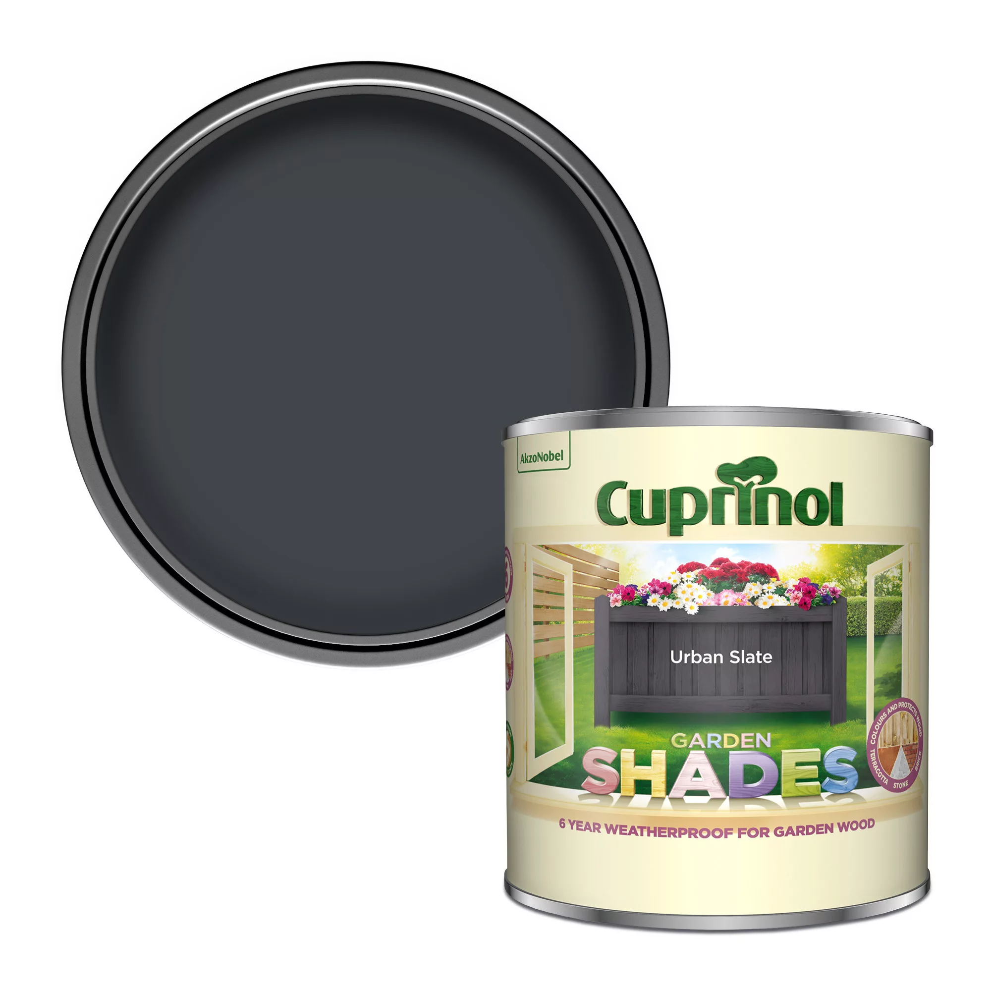 Cuprinol Garden Shades Urban Slate Matt Multi-surface Garden Wood Paint, 1L 1 Cuprinol Garden Shades Urban Slate Matt Multi-surface Garden Wood Paint, 1L