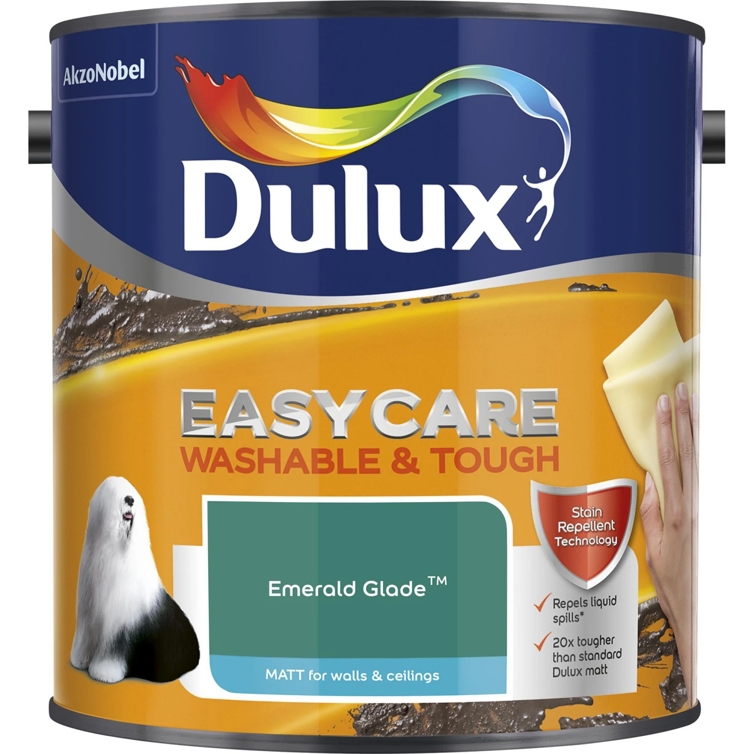 Dulux Easycare Emerald Glade Matt Emulsion Paint, 2.5L 2 Dulux Easycare Emerald Glade Matt Emulsion Paint, 2.5L - Image 2