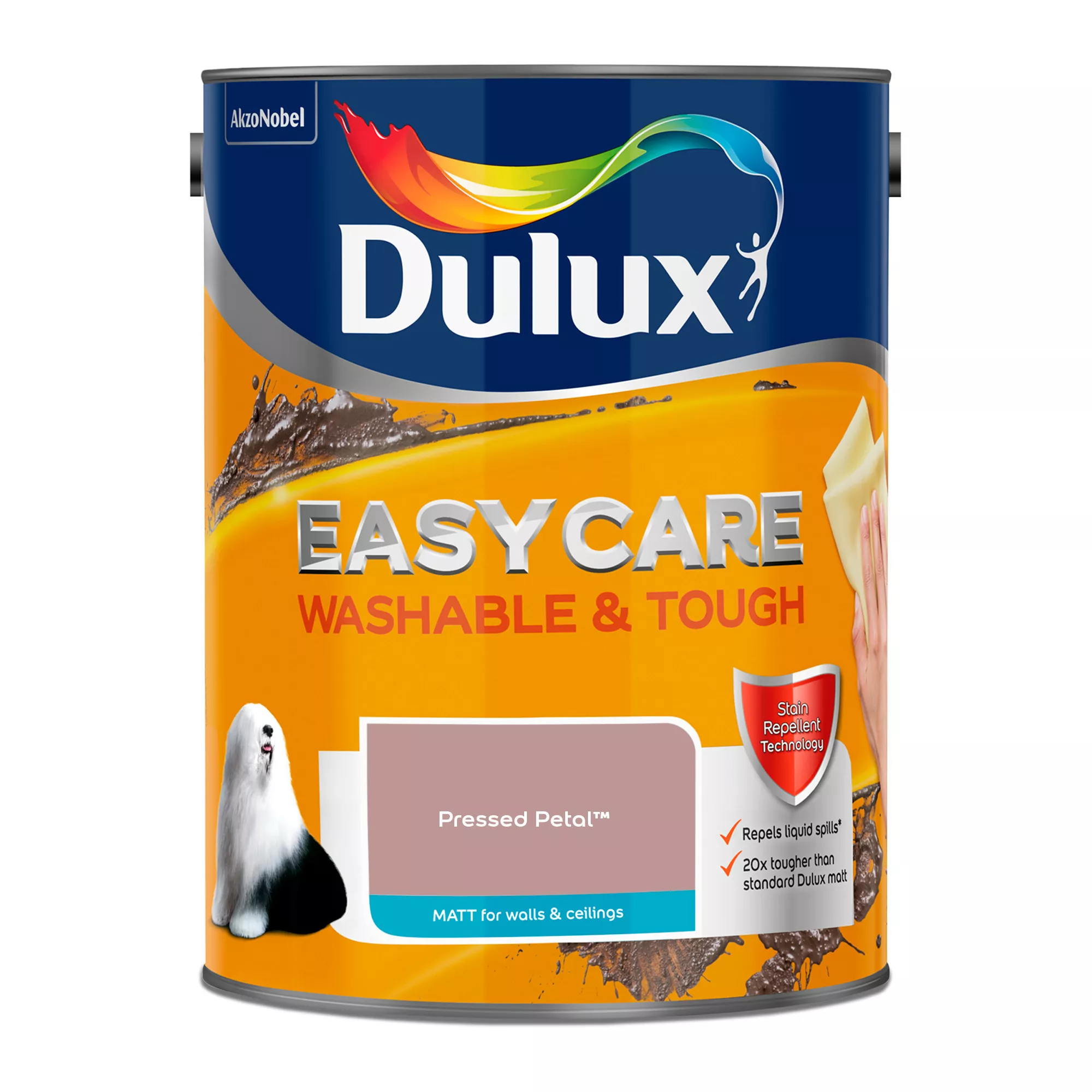 Dulux Easycare Washable & Tough Pressed Petal Matt Wall Paint, 5L 2 Dulux Easycare Washable & Tough Pressed Petal Matt Wall Paint, 5L - Image 2