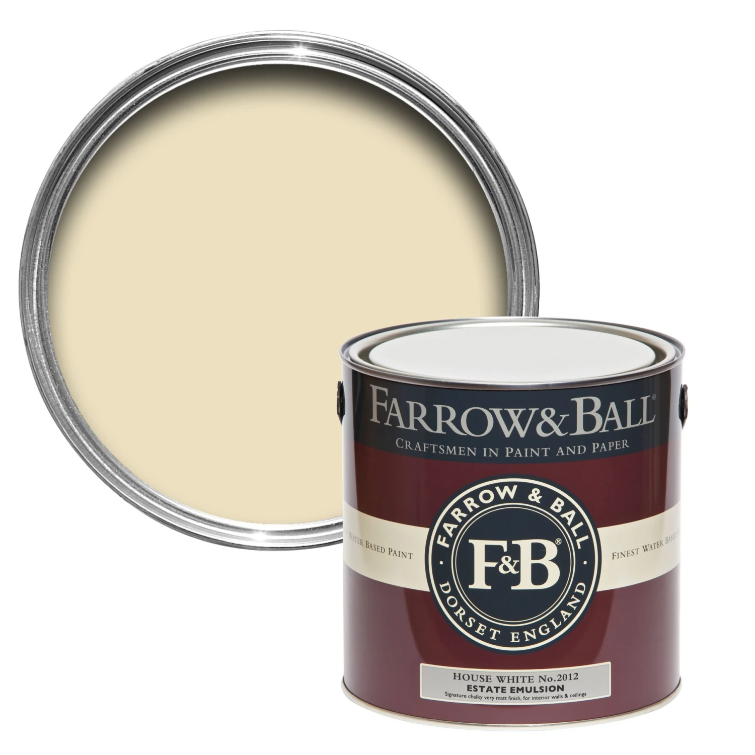Farrow & Ball Estate House White No.2012 Matt Emulsion Paint, 2.5L 1 Farrow & Ball Estate House White No.2012 Matt Emulsion Paint, 2.5L