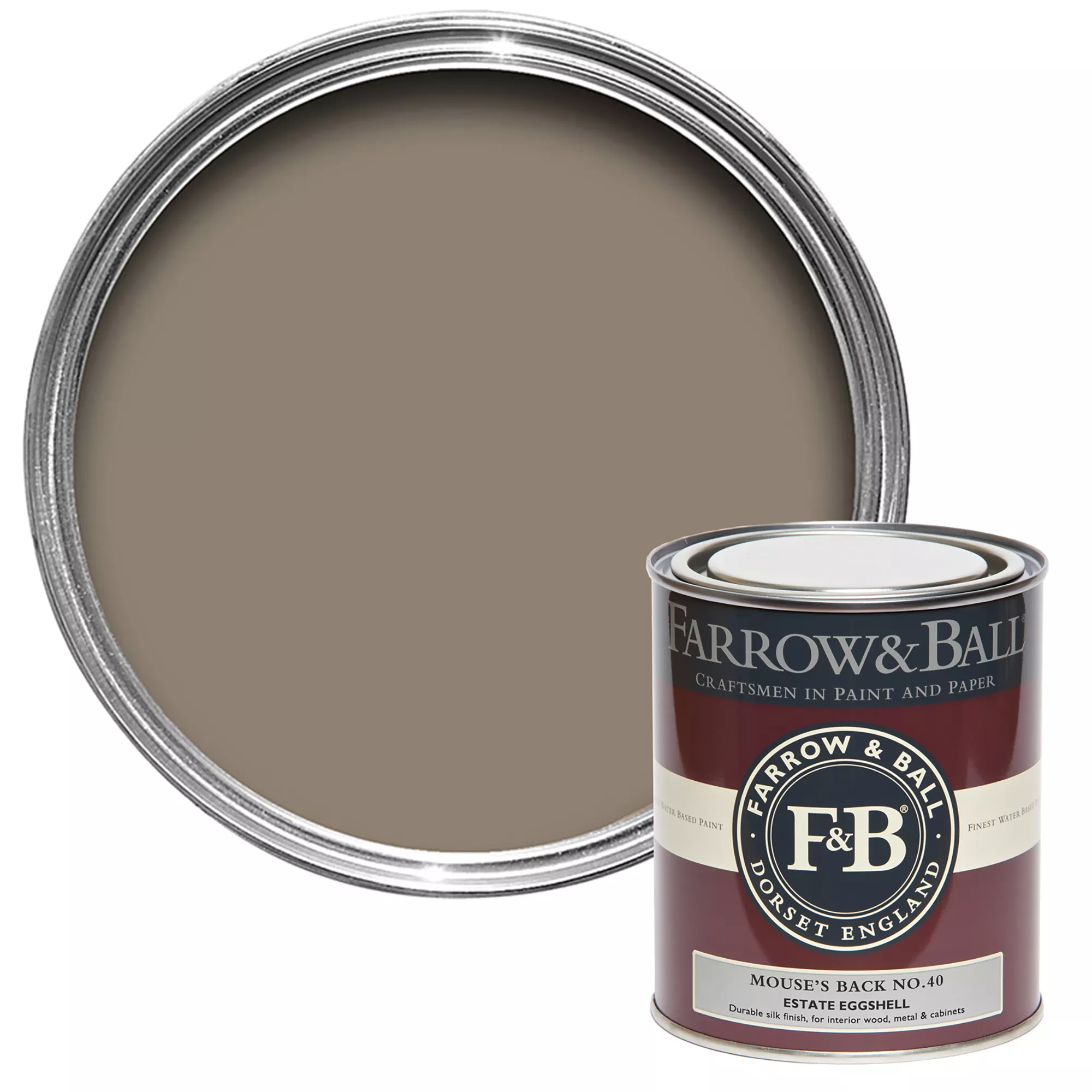 Farrow & Ball Estate Mouse's Back No.40 Eggshell Paint, 750ml 1 Farrow & Ball Estate Mouse's Back No.40 Eggshell Paint, 750ml