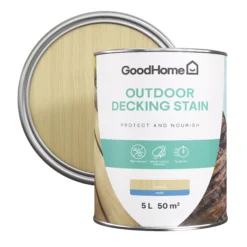 GoodHome Natural Matt Quick Dry Decking Wood Stain, 5L