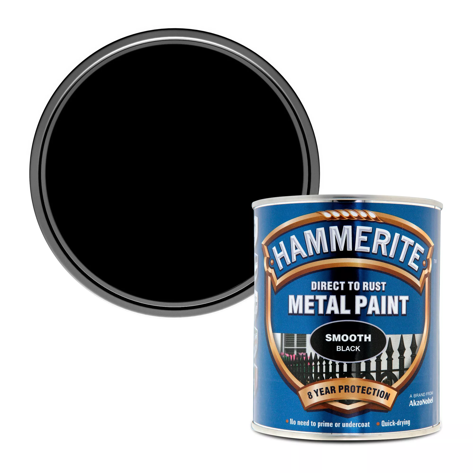 Hammerite Black Gloss Metal Paint, 750ml 1 Hammerite Black Gloss Metal Paint, 750ml