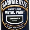 Hammerite Smoothrite Black Gloss Spray Paint, 400ml