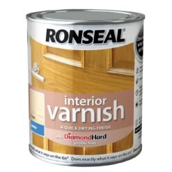 Ronseal Diamond Hard Clear Satin Wood Varnish, 0.75L