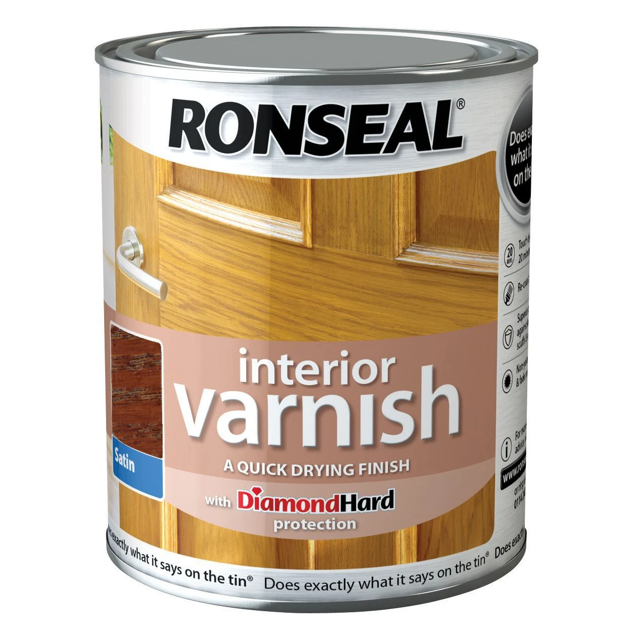 Ronseal Diamond Hard Dark Oak Satin Wood Varnish, 0.25L 1 Ronseal Diamond Hard Dark Oak Satin Wood Varnish, 0.25L
