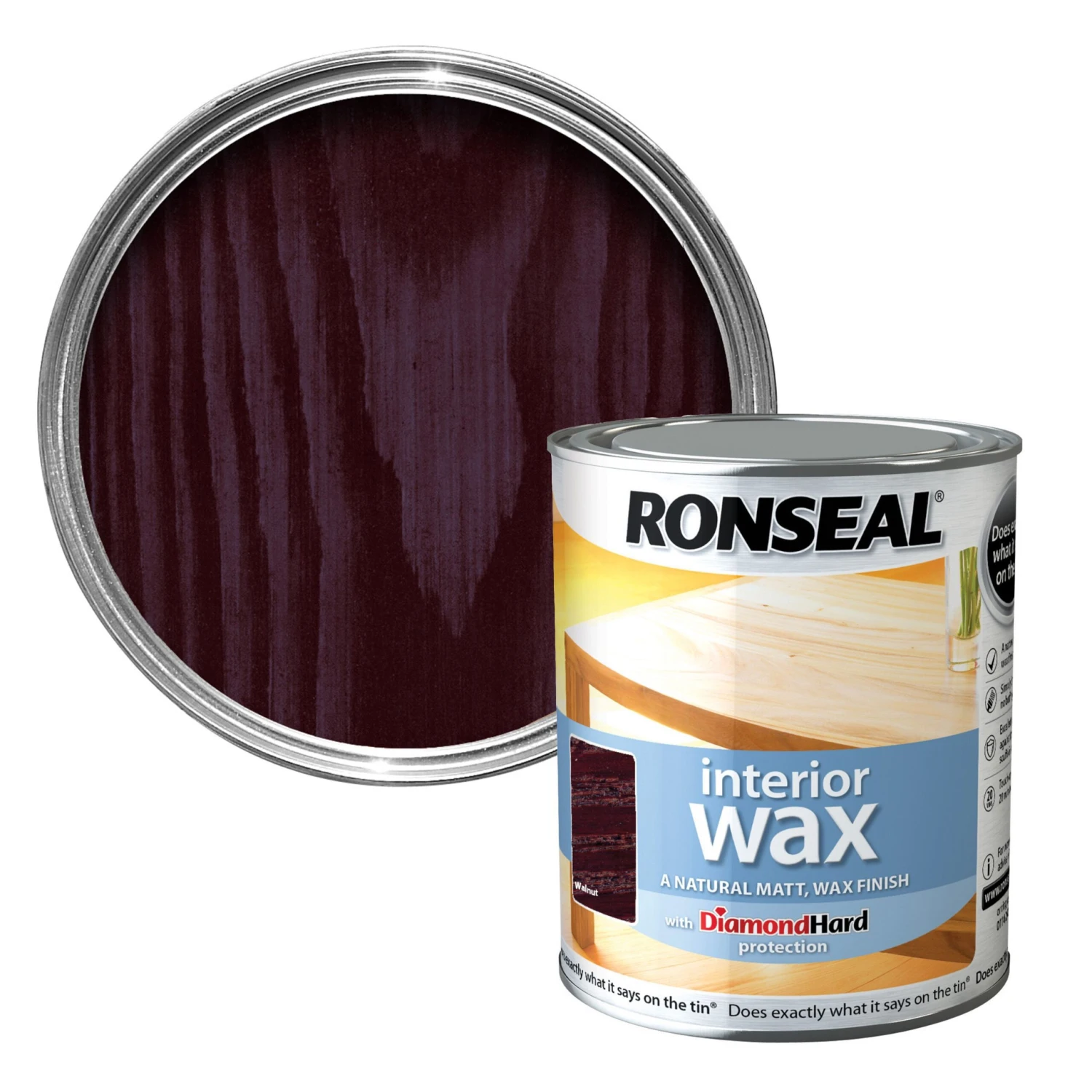 Ronseal Diamond Hard Walnut Matt Wax Wood Wax, 0.75L 1 Ronseal Diamond Hard Walnut Matt Wax Wood Wax, 0.75L