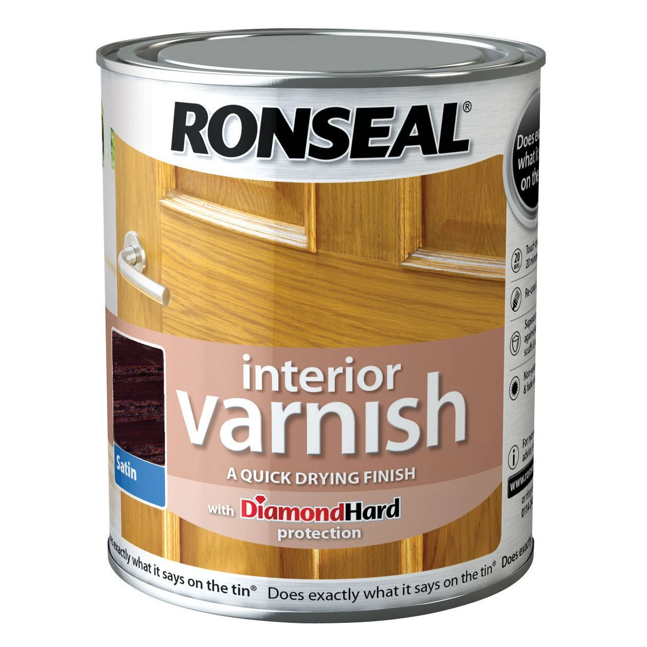 Ronseal Diamond Hard Walnut Satin Wood Varnish, 0.75L 1 Ronseal Diamond Hard Walnut Satin Wood Varnish, 0.75L