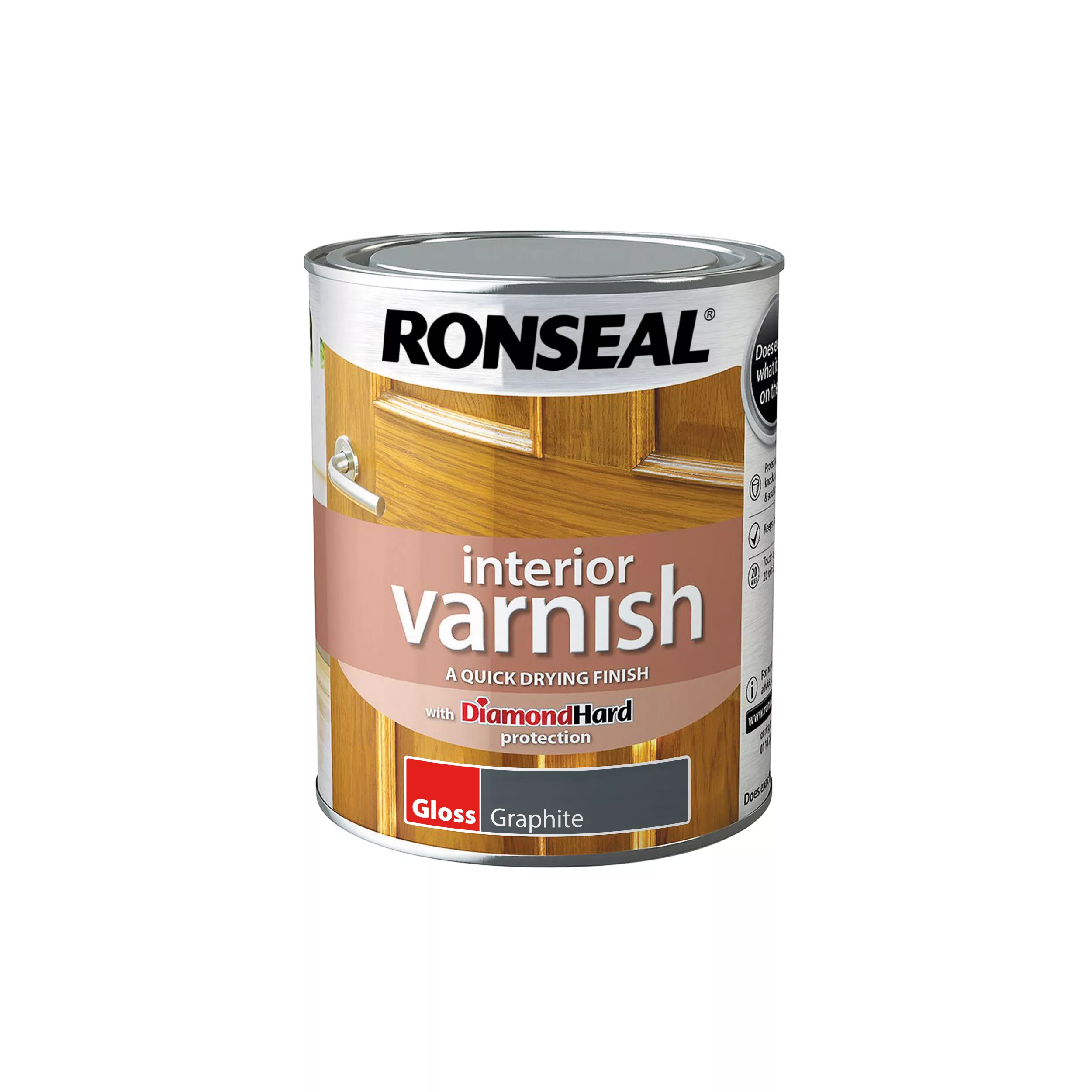 Ronseal Interior Graphite Gloss Varnish, 750ml 2 Ronseal Interior Graphite Gloss Varnish, 750ml - Image 2