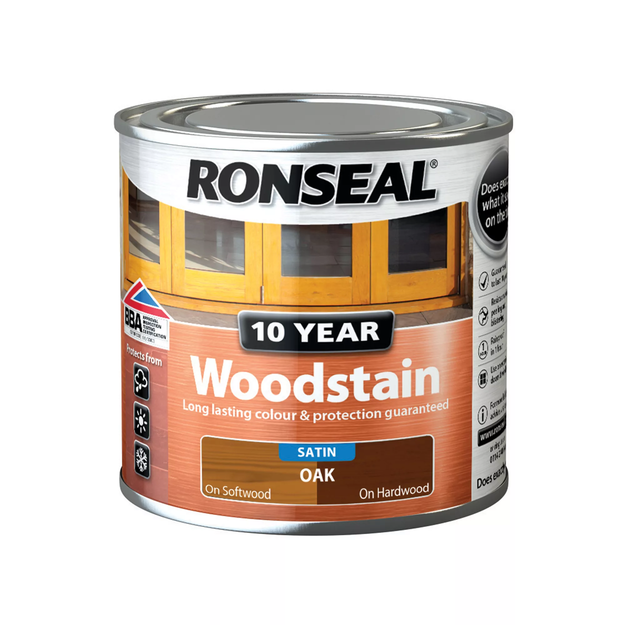 Ronseal Oak Satin Wood Stain, 250ml 1 Ronseal Oak Satin Wood Stain, 250ml