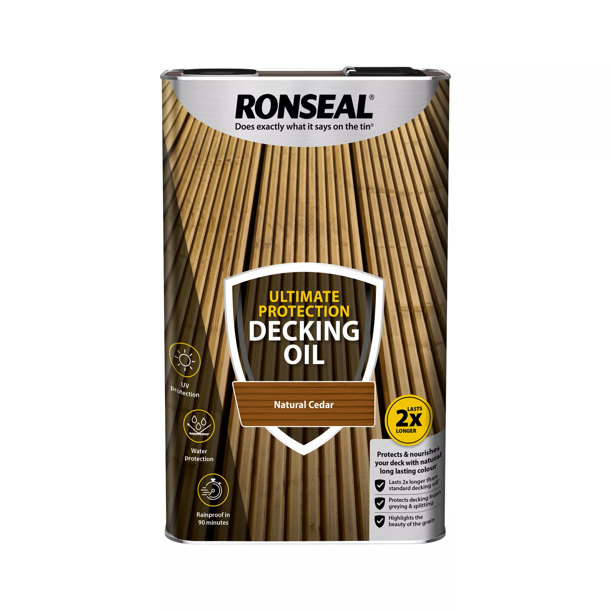 Ronseal Ultimate Natural Cedar Decking Wood Oil, 5L 1 Ronseal Ultimate Natural Cedar Decking Wood Oil, 5L
