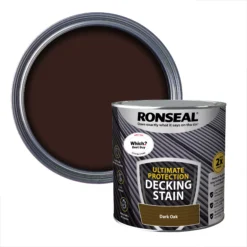 Ronseal Ultimate Protection Dark Oak Matt Decking Wood Stain, 2.5L