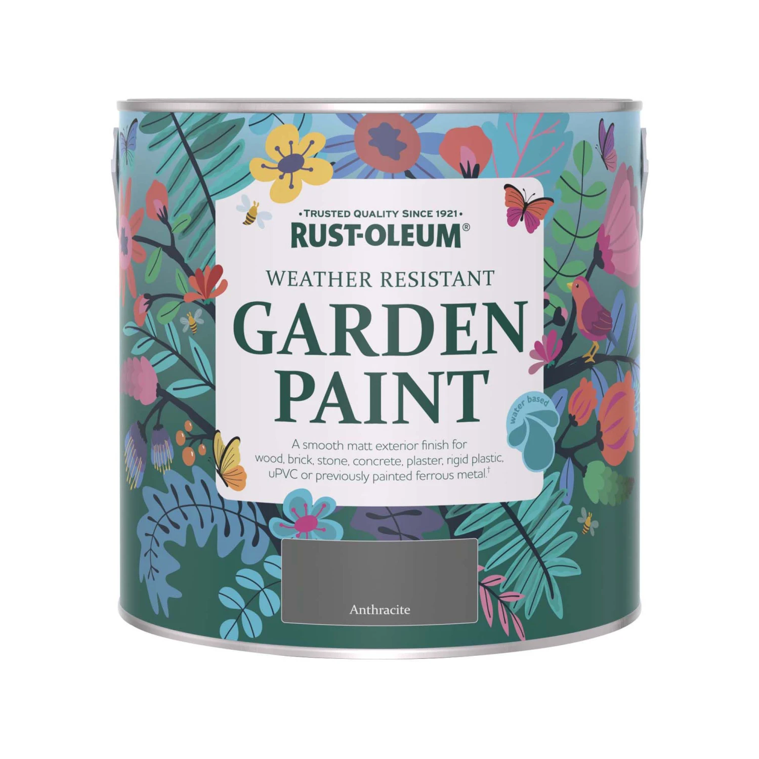 Rust-Oleum Garden Paint Anthracite Matt Multi-surface Garden Paint, 2.5L Tin 2 Rust-Oleum Garden Paint Anthracite Matt Multi-surface Garden Paint, 2.5L Tin - Image 2