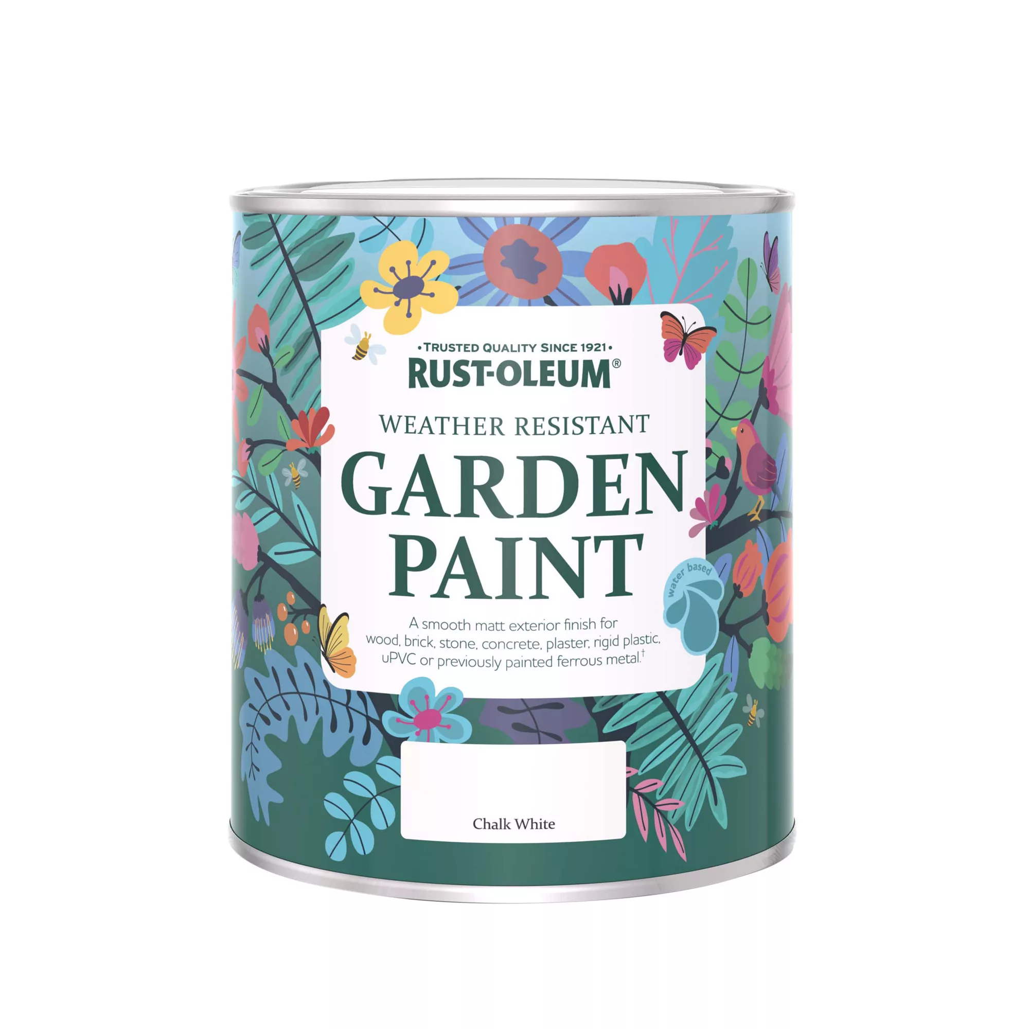 Rust-Oleum Garden Paint Chalk White Matt Multi-surface Garden Paint, 750ml Tin 2 Rust-Oleum Garden Paint Chalk White Matt Multi-surface Garden Paint, 750ml Tin - Image 2