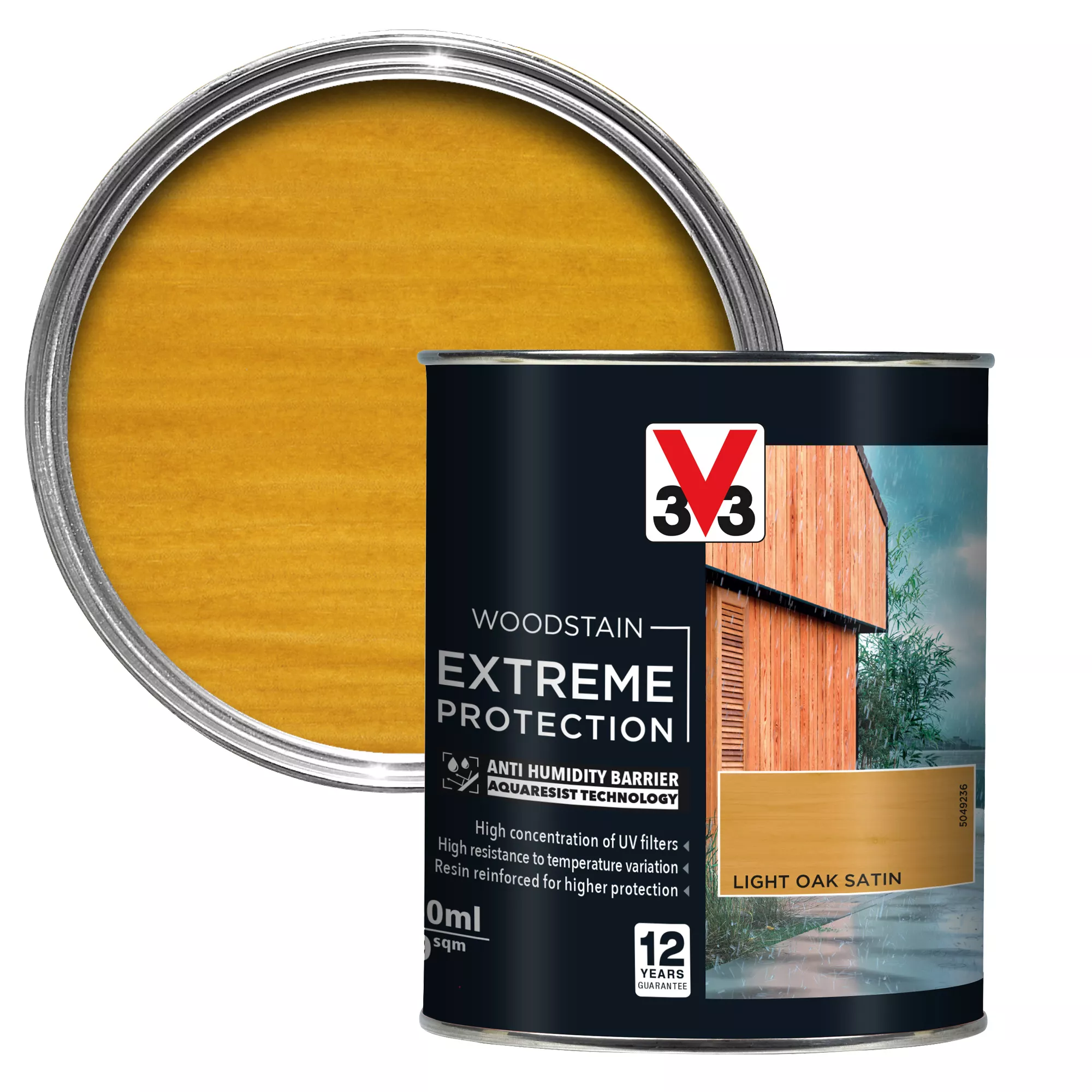 V33 Extreme Protection Light Oak Satin Wood Stain, 750ml 1 V33 Extreme Protection Light Oak Satin Wood Stain, 750ml