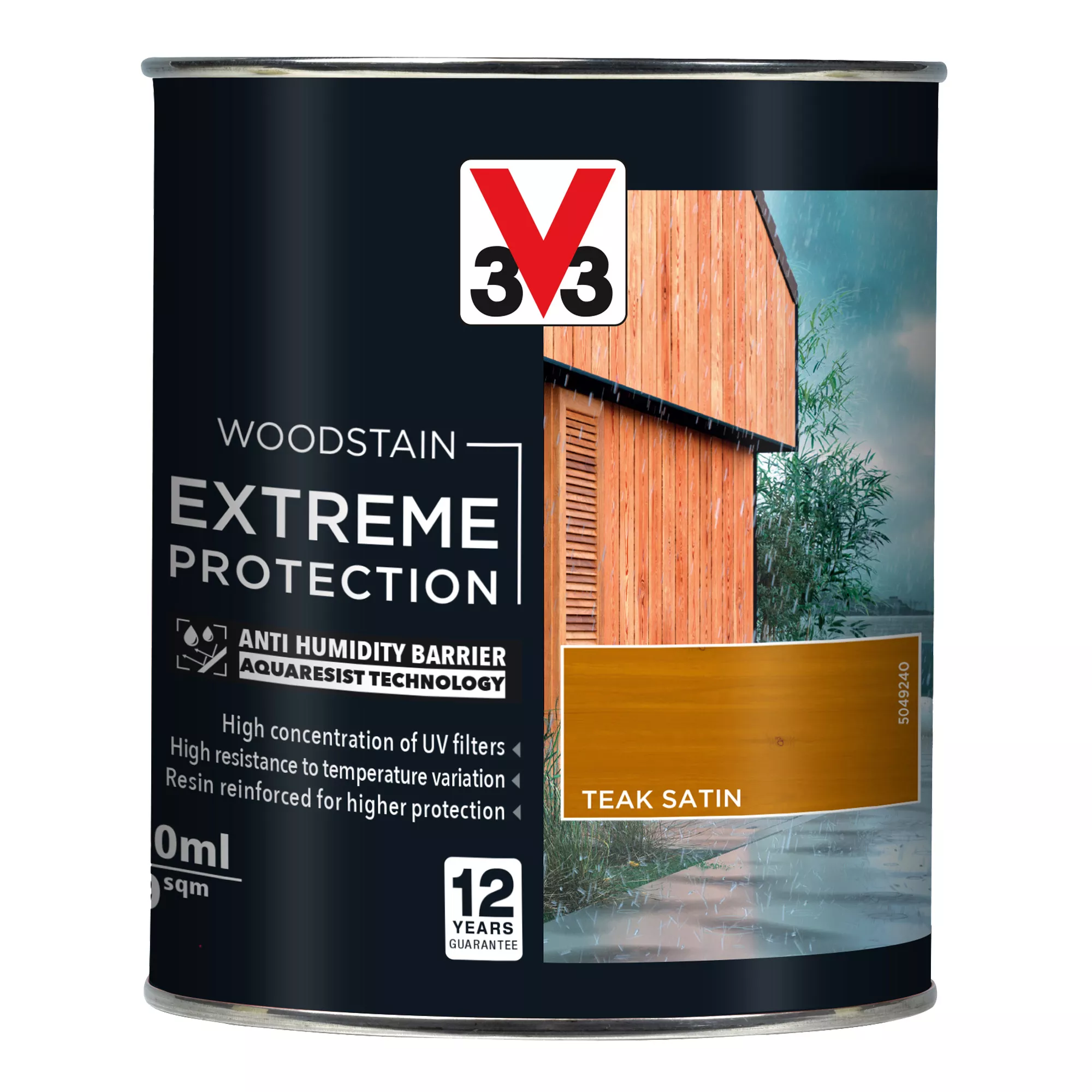 V33 Extreme Protection Teak Satin Wood Stain, 750ml 2 V33 Extreme Protection Teak Satin Wood Stain, 750ml - Image 2